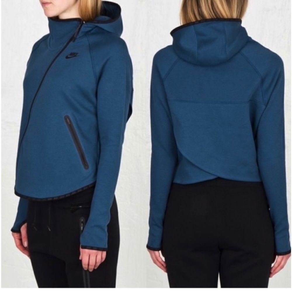 Nike Tech Butterfly Women's Hoodie Size Medium  (617358-483) Teal Blue Green